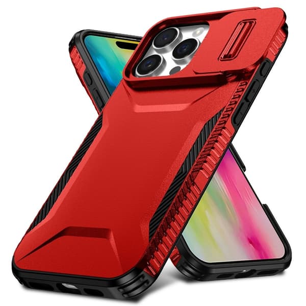 iPhone 16 Pro Max Skal CamShield Hybrid Röd