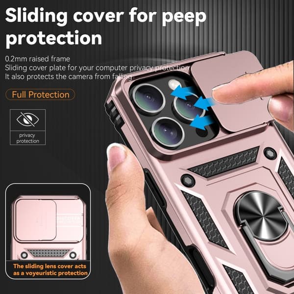 iPhone 16 Pro Skal CamShield Ring Hybrid Roséguld