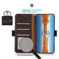 Miniatyrbild 4 av 6: KHAZNEH Motorola Edge 50 Fodral RFID Äkta Läder Brun