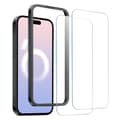 Miniatyrbild 1 av 6: NORTHJO iPhone 16 Plus Skärmskydd Härdat Glas 2-PACK inkl. Ram