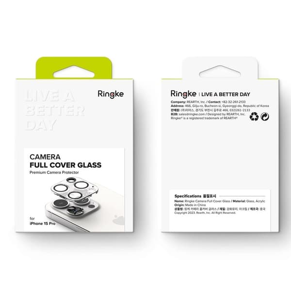 Ringke iPhone 15 Pro 2-PACK Linsskydd Härdat Glas Transparent