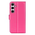 Miniatyrbild 6 av 6: Samsung Galaxy S24 FE Fodral Litchi Läder Textur Rosa