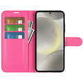 Miniatyrbild 2 av 6: Samsung Galaxy S24 FE Fodral Litchi Läder Textur Rosa
