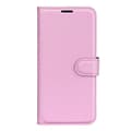Miniatyrbild 5 av 6: Samsung Galaxy S24 FE Fodral Litchi Läder Textur Ljus Rosa