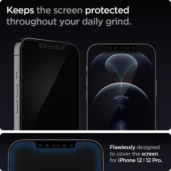 Spigen iPhone 12/12 Pro 2-PACK Skärmskydd GLAS.tR "Ez Fit"