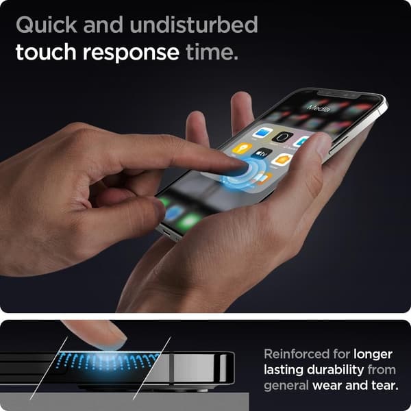 Spigen iPhone 12/12 Pro 2-PACK Skärmskydd GLAS.tR "Ez Fit"