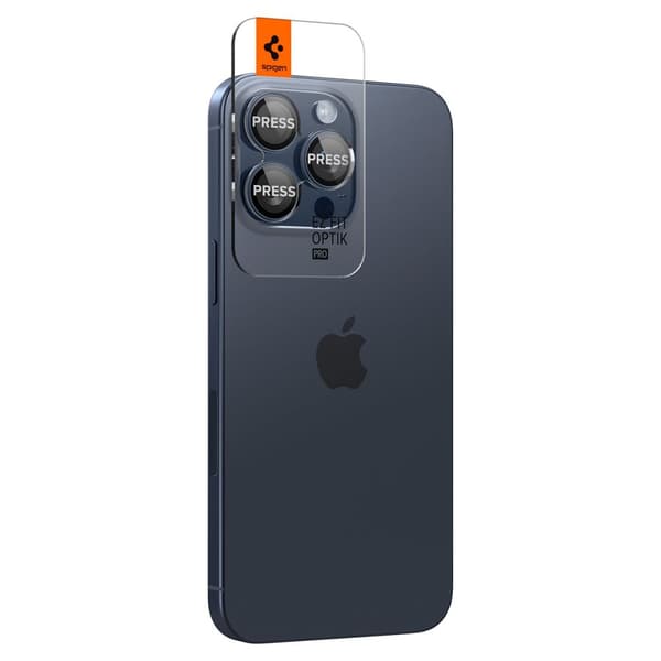 Spigen iPhone 15 Pro/Pro Max/14 Pro/Pro Max 2-PACK Optik.tR "Ez Fit"