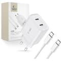 Miniatyrbild 1 av 6: Tech-Protect 20W Väggladdare PD Inkl. USB-C Kabel Vit
