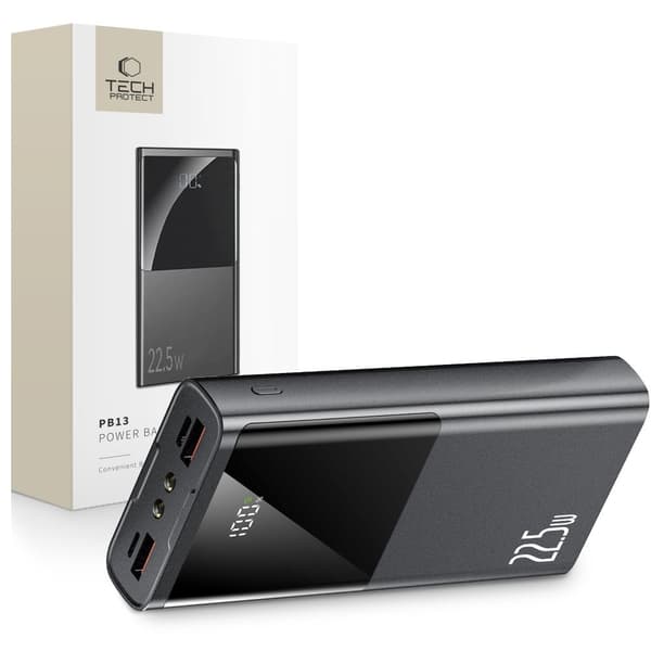 Tech-Protect 20000mAh 22.5W Powerbank Grå