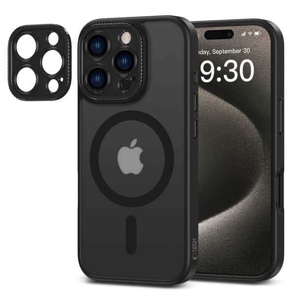 Tech-Protect iPhone 16 Pro Skal MagSafe MagCam Matt Svart