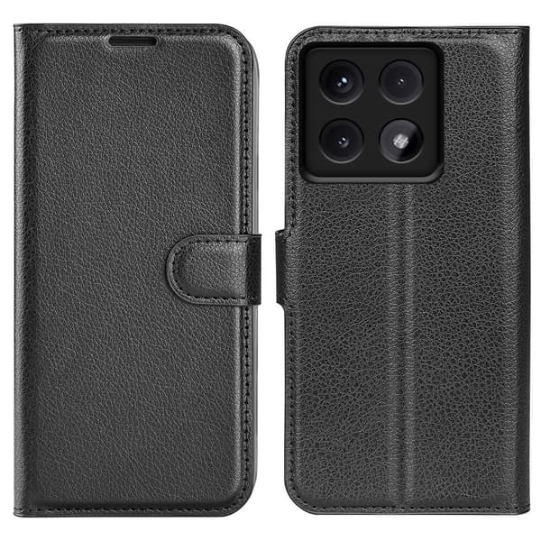 Xiaomi 14T Pro Fodral Litchi Läder Svart