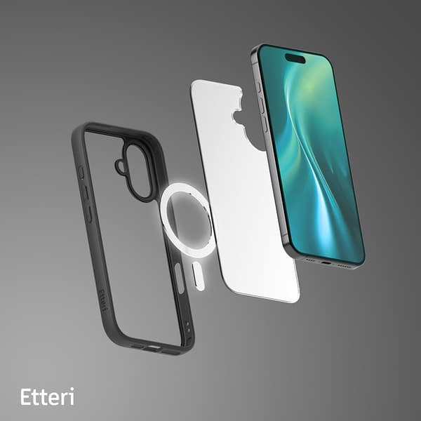 Etteri Takakuori Magsafe-varmistimella 16 Plus - iPhone 16 Plus - Svart
