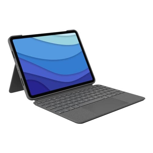 Logitech Combo Touch - tangentbord och foliefodral - med pekdyna - QWERTY - hela norden - oxford-grå Inmatningsenhet