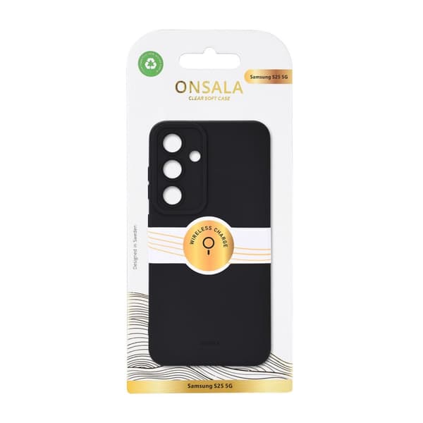 Onsala Samsung Galaxy S25 Kuori Silikoni kosketus Musta