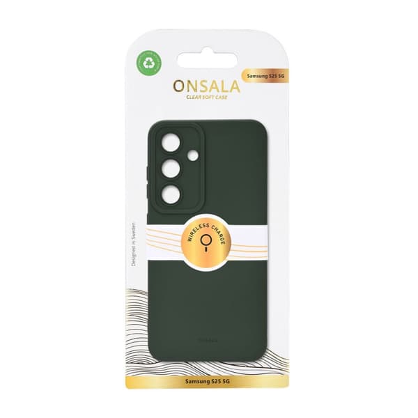 Onsala Samsung Galaxy S25 Kuori Silikoni kosketus Oliivinvihreä