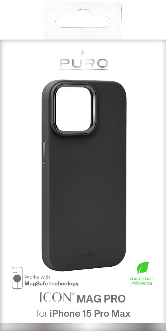iPhone 15 Pro Max silicone cover ICON MAG PRO, black
