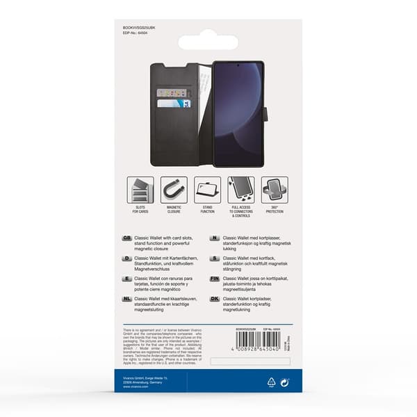 Vivanco Samsung Galaxy S25 Ultra Etui Classic Wallet Sort