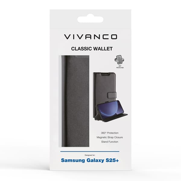 Vivanco Samsung Galaxy S25 Plus Fodral Classic Wallet Svart