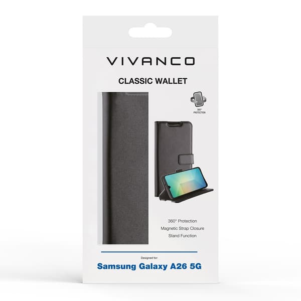 Vivanco Samsung Galaxy A26 Etui Classic Wallet Sort