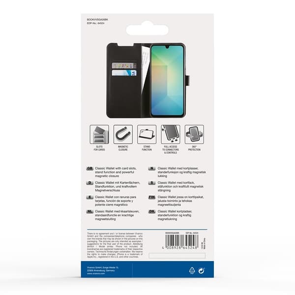 Vivanco Samsung Galaxy A26 Etui Classic Wallet Sort