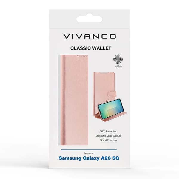 Vivanco Samsung Galaxy A26 Etui Classic Wallet Rosegull