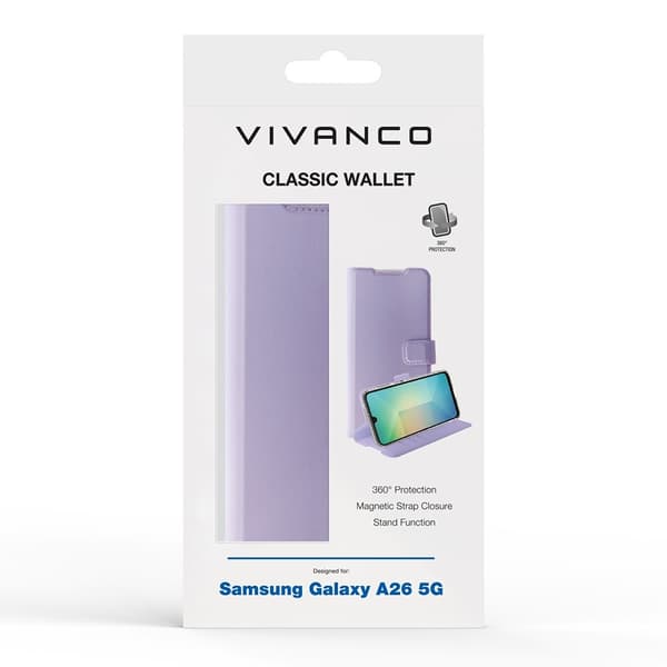 Vivanco Samsung Galaxy A26 Fodral Classic Wallet Lavendel