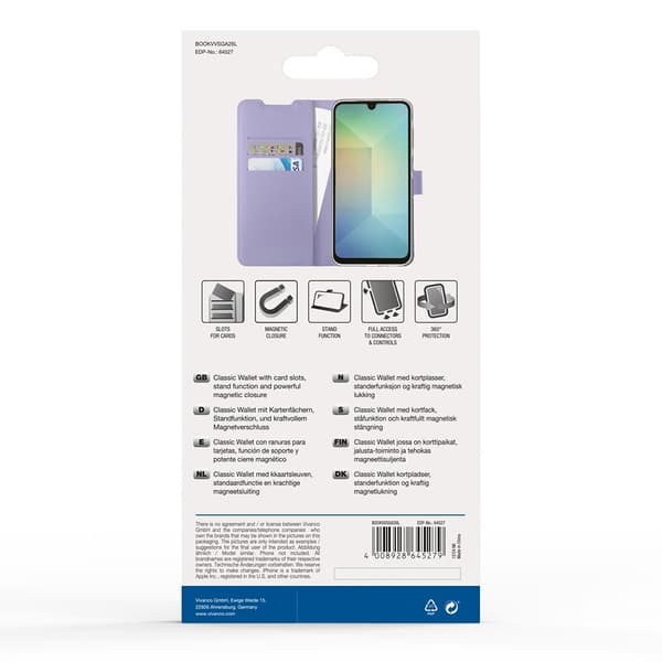 Vivanco Samsung Galaxy A26 Fodral Classic Wallet Lavendel