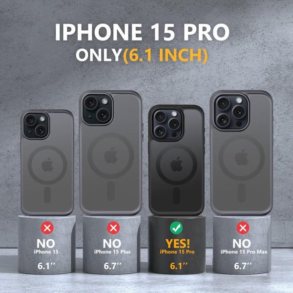 iPhone 15 Pro mat sort Magsafe etui