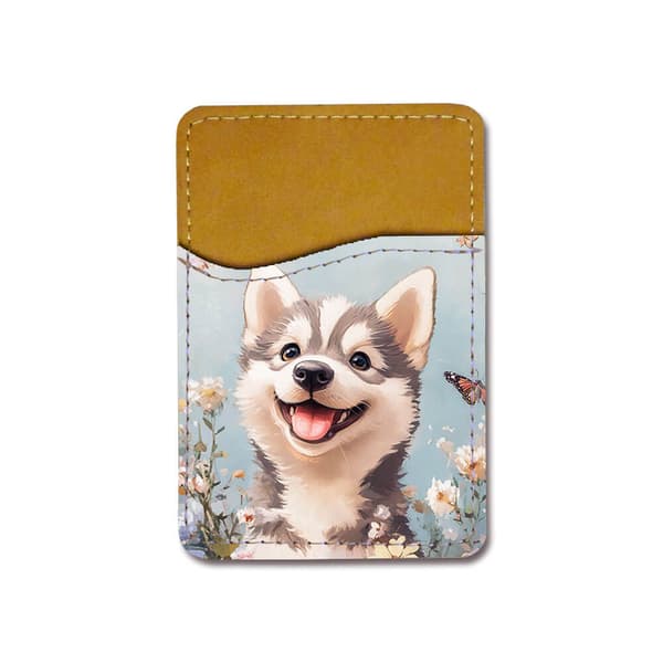 Barn Tecknad Siberian Husky Hund Universell Självhäftande Mobil korthållare