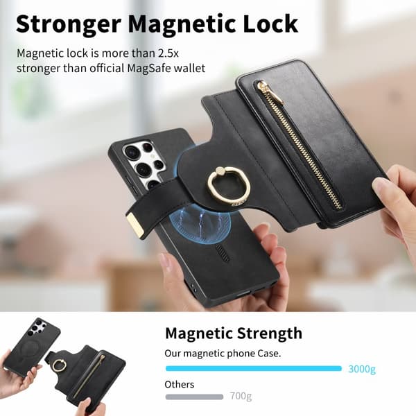INF Magneettinen irrotettava lompakkokotelo Samsung Galaxy -puhelimelle - musta Samsung Galaxy M54/F54 5G