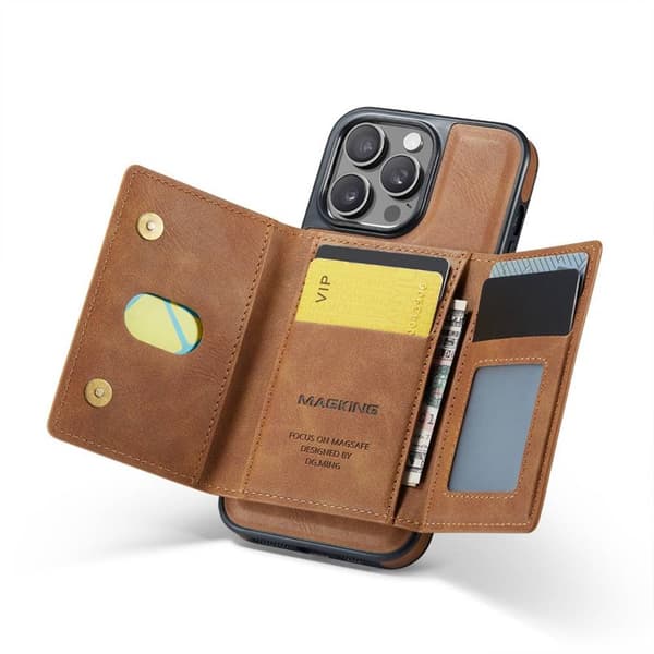 DG-Ming Magking K2 2in1 kotelo Apple iPhone 15 Pro - Ruskea