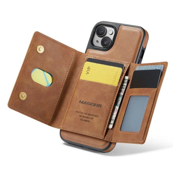 DG-Ming Magking K2 2in1 kotelo Apple iPhone 15 - Ruskea