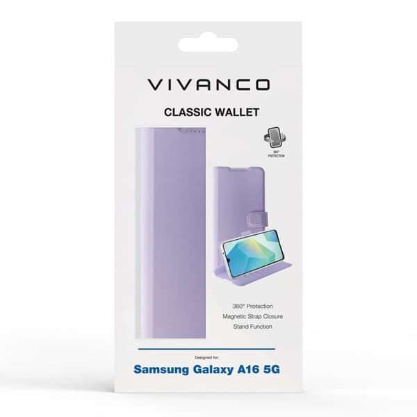 Vivanco Samsung Galaxy A16 Fodral Classic Wallet Lavendel