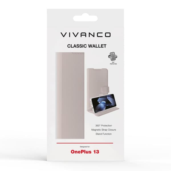 Vivanco OnePlus 13 Etui Classic Wallet Taupe
