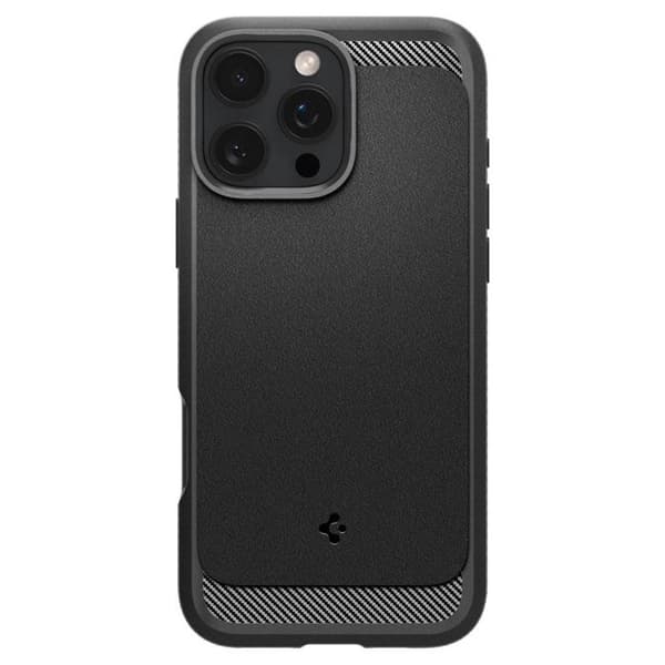 Coque för iPhone 16 Pro Rugged Armor MagSafe - Spigen - Matt Svart