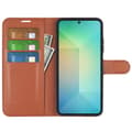 Miniatyrbild 2 av 6: Samsung Galaxy S25 Fodral Litchi Läder Brun