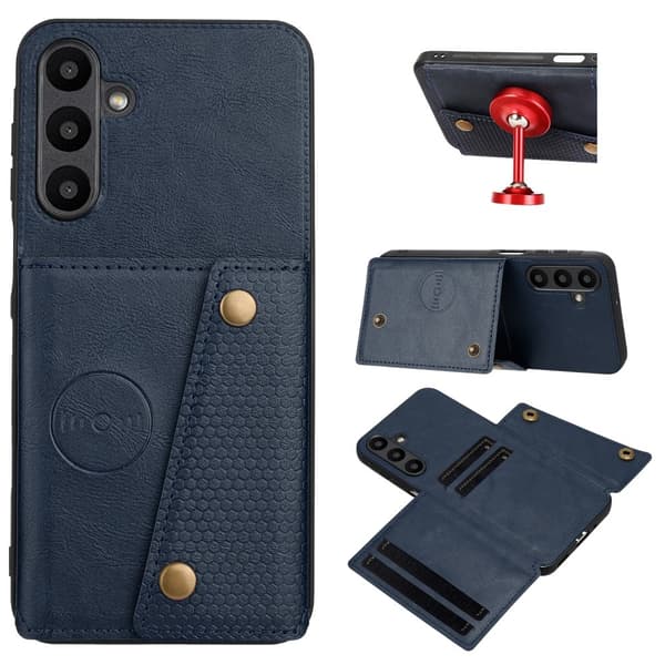 Samsung Galaxy A26 5G Skal Läder Med Kortfack Och Magnet