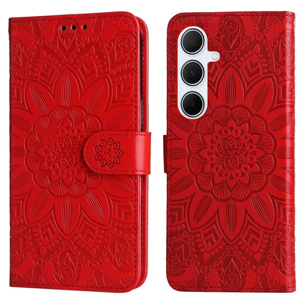 Samsung Galaxy A36 5G / A56 5G Fodral Läder Solros Röd