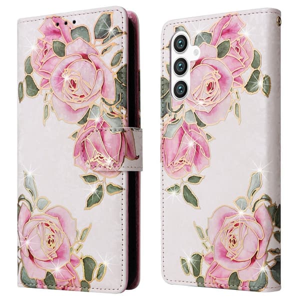 Samsung Galaxy S25 Fodral RFID Rosa Blommor