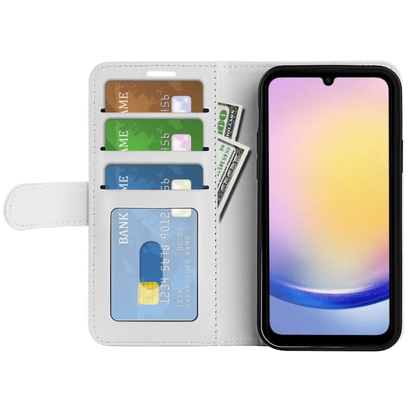 Samsung Galaxy A26 5G Fodral Crazy Horse Läder Vit