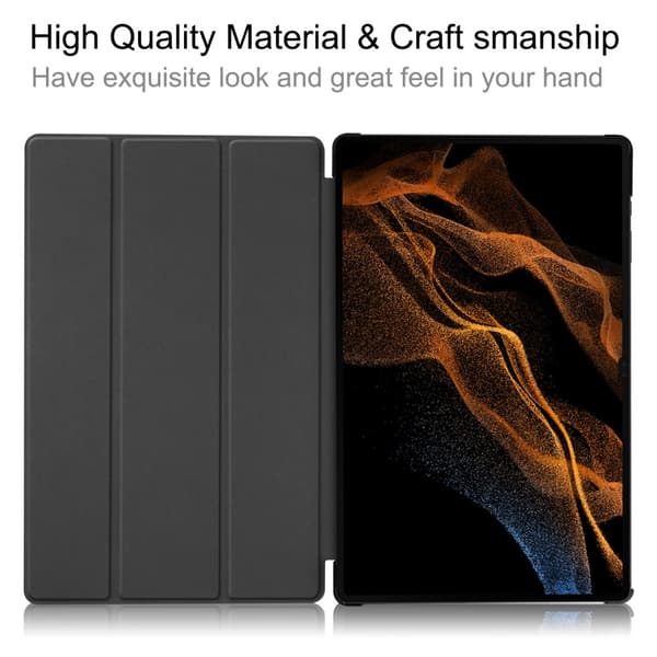 Galaxy Tab S10 Ultra/S9 Ultra/S8 Ultra Fodral Tri-Fold Svart