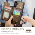 Miniatyrbild 5 av 6: CASEME Galaxy A56 5G/A36 5G Skal RFID Kickstand Plånbok Brun
