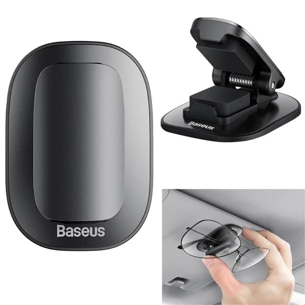 BASEUS Glasögonhållare För Bilsolskydd Svart