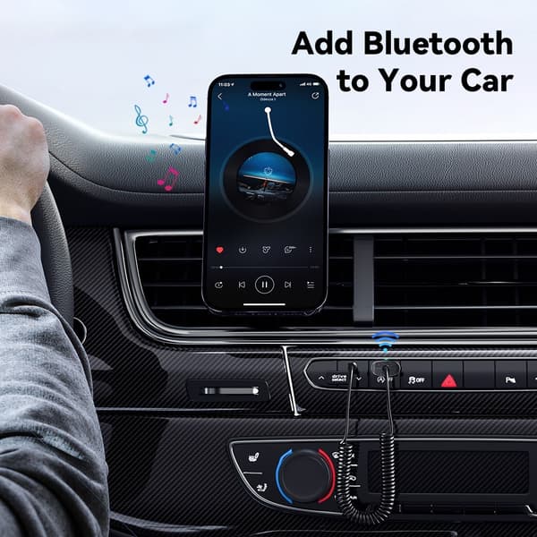 ESSAGER 1 m Bluetooth AUX Ljudadapter För Bilen Svart