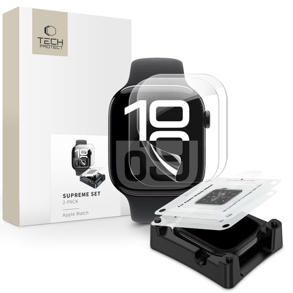 Tech-Protect Apple Watch 10 46 mm 2-PACK Skärmskydd HydroGel Clear