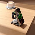 Miniatyrbild 4 av 6: Tech-Protect 3in1 15W Qi MagSafe Vikbar Laddare Desert Gold