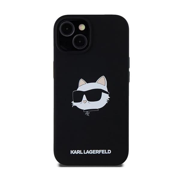 Telefonfodral - Karl Lagerfeld - Choupette Head MagSafe - Mjuk silikon - Svart - iPhone 15/14 Plus