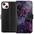Miniatyrbillede 1 af 3: Apple iPhone 13 Tegnebogsetui Marmor Blå Lilla