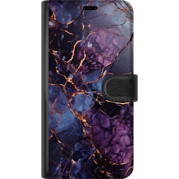 Huawei P30 lite Tegnebogsetui Marmor Blå Lilla