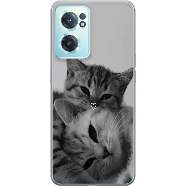 OnePlus Nord CE 2 5G Läpinäkyvä kuori Kissan Sydän